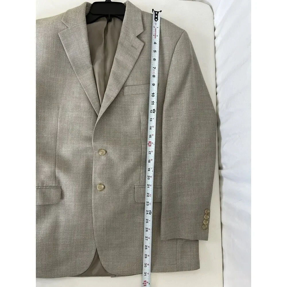 Lauren Ralph Lauren Men's Blazer Linen Rayon Polyester‎ Beige Tan Size 42R VGUC